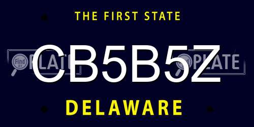 CB5B5Z Delaware License Plate
