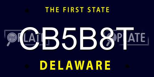 CB5B8T Delaware License Plate