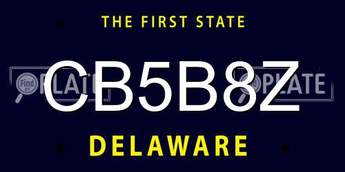 CB5B8Z Delaware License Plate