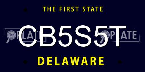 CB5S5T Delaware License Plate