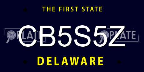 CB5S5Z Delaware License Plate