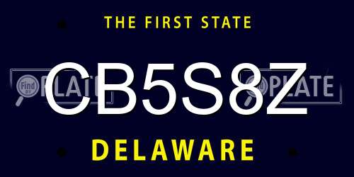 CB5S8Z Delaware License Plate