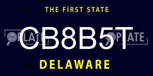 CB8B5T Delaware License Plate