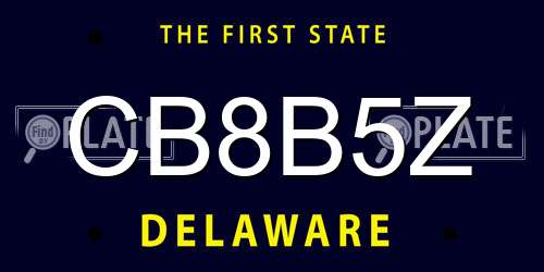 CB8B5Z Delaware License Plate