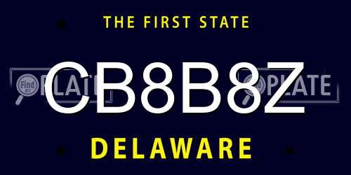 CB8B8Z Delaware License Plate