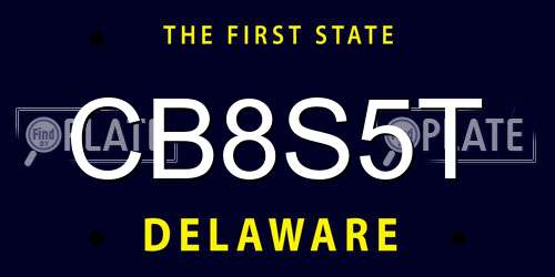 CB8S5T Delaware License Plate
