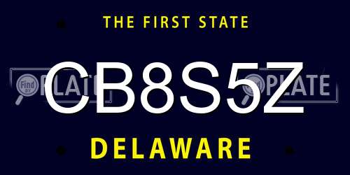 CB8S5Z Delaware License Plate