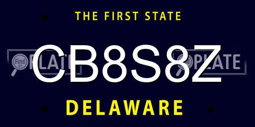 CB8S8Z Delaware License Plate