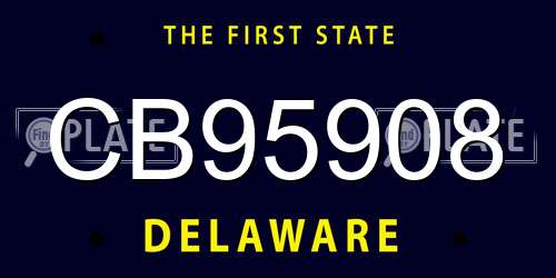 CB95908 Delaware License Plate