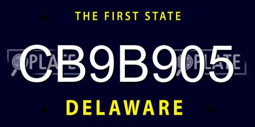 CB9B905 Delaware License Plate