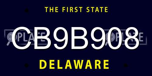 CB9B908 Delaware License Plate