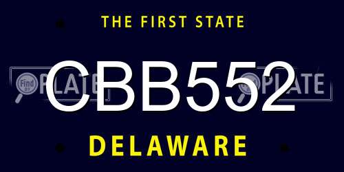 CBB552 Delaware License Plate