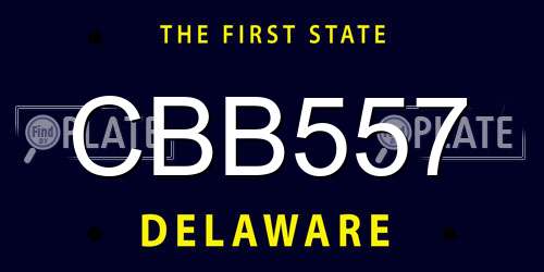 CBB557 Delaware License Plate