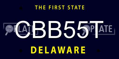 CBB55T Delaware License Plate
