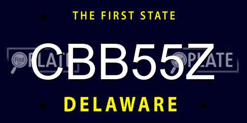 CBB55Z Delaware License Plate