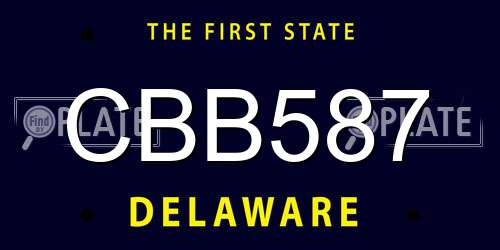 CBB587 Delaware License Plate