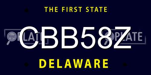 CBB58Z Delaware License Plate
