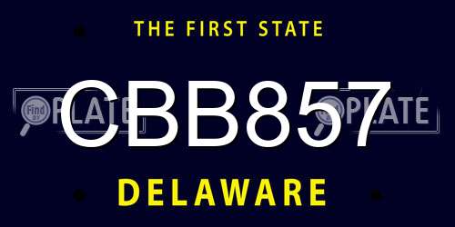 CBB857 Delaware License Plate