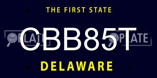 CBB85T Delaware License Plate