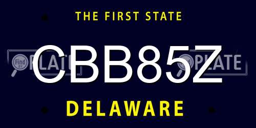 CBB85Z Delaware License Plate