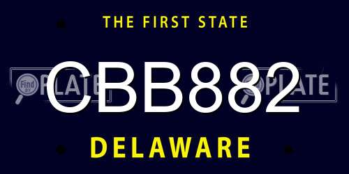 CBB882 Delaware License Plate