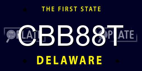 CBB88T Delaware License Plate