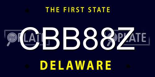 CBB88Z Delaware License Plate