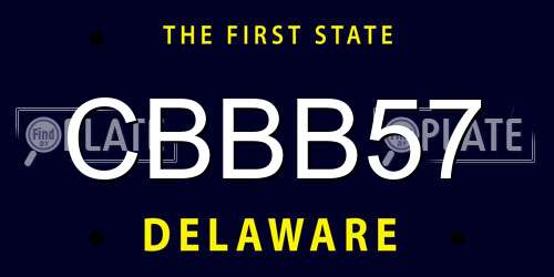 CBBB57 Delaware License Plate