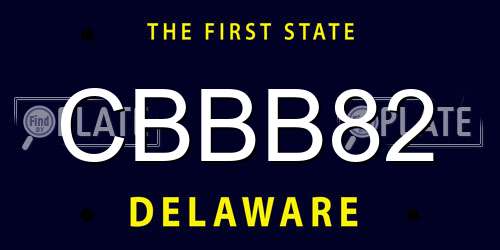 CBBB82 Delaware License Plate