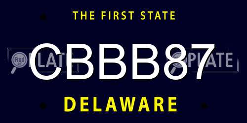 CBBB87 Delaware License Plate