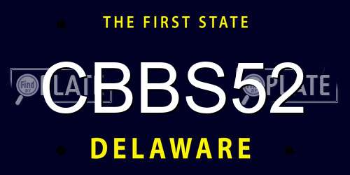 CBBS52 Delaware License Plate