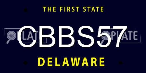 CBBS57 Delaware License Plate