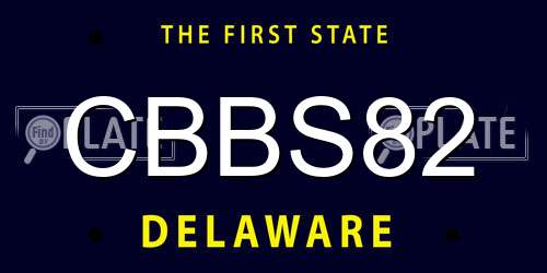 CBBS82 Delaware License Plate