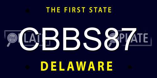 CBBS87 Delaware License Plate