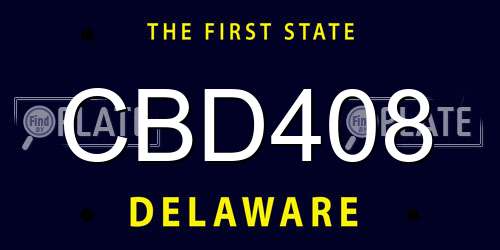 CBD408 Delaware License Plate