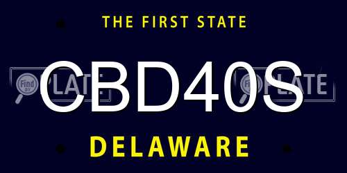 CBD40S Delaware License Plate