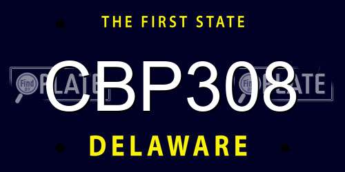 CBP308 Delaware License Plate