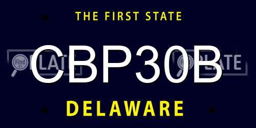 CBP30B Delaware License Plate