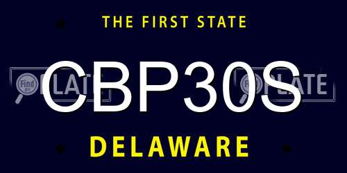 CBP30S Delaware License Plate
