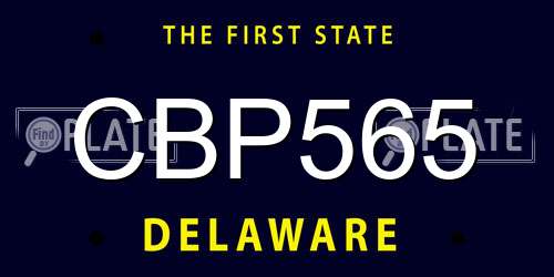 CBP565 Delaware License Plate