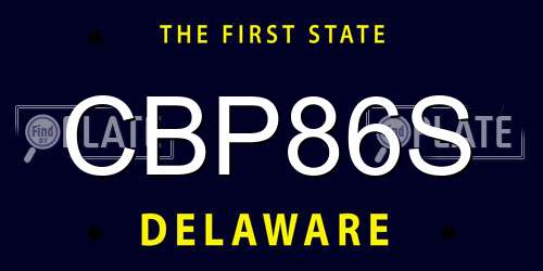 CBP86S Delaware License Plate