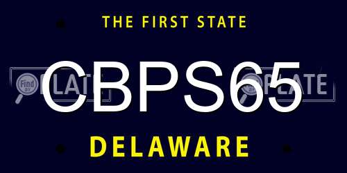 CBPS65 Delaware License Plate