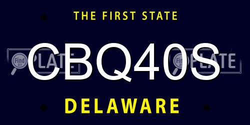 CBQ40S Delaware License Plate
