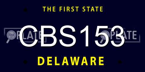 CBS153 Delaware License Plate
