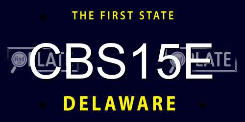 CBS15E Delaware License Plate