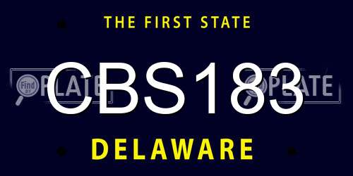 CBS183 Delaware License Plate