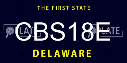 CBS18E Delaware License Plate