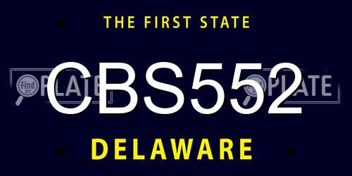 CBS552 Delaware License Plate