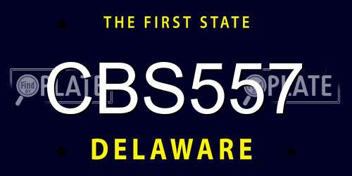 CBS557 Delaware License Plate