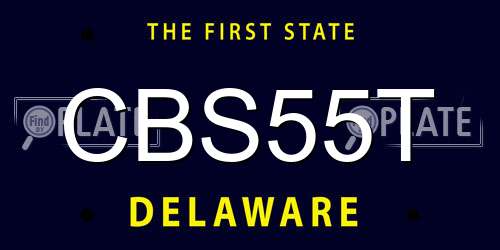 CBS55T Delaware License Plate